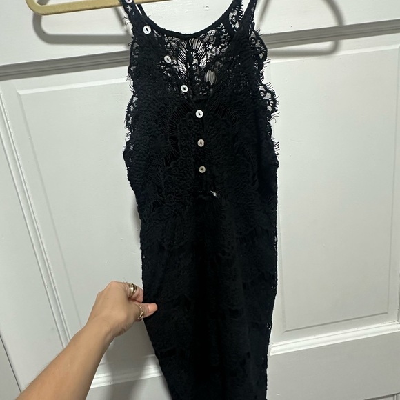 Free People Intimately "She's Got It Slip Black Lace Dress" Size XS - Picture 5 of 6
